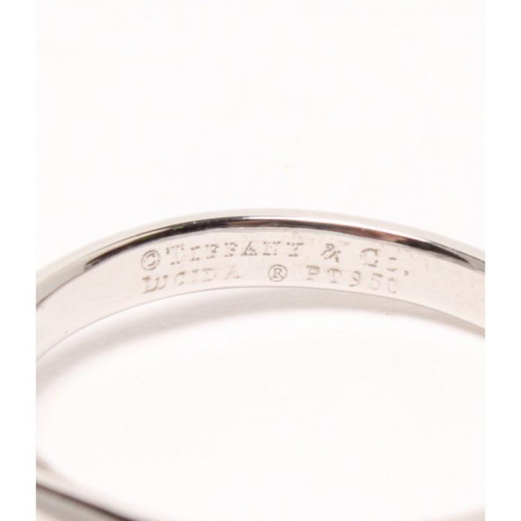 Pre Owned Tiffany & Co. Platinum Diamond Ring Size EU 48