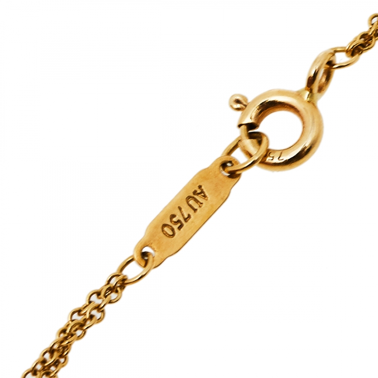 Pre Owned Tiffany & Co. Infinity 18K Yellow Gold Double Chain Pendant Necklace