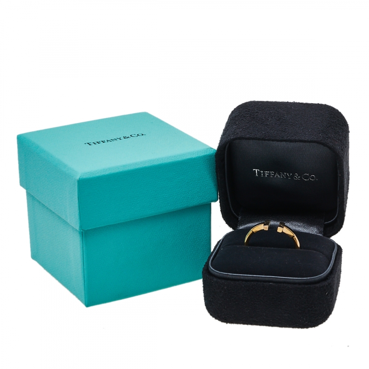 Pre Owned Tiffany & Co. Tiffany T Wire 18K Yellow Gold Ring Size 57