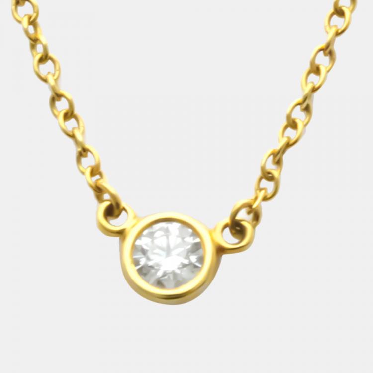 مملوكة مسبقًا Tiffany & Co. Else Peretti Diamond By The Yard 18K Yellow Gold Diamond Necklace