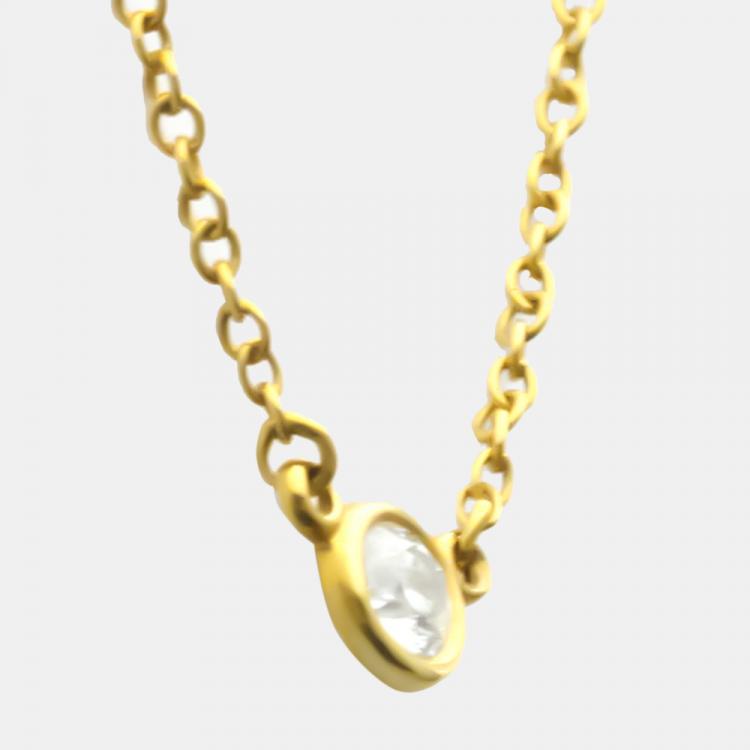 مملوكة مسبقًا Tiffany & Co. Else Peretti Diamond By The Yard 18K Yellow Gold Diamond Necklace