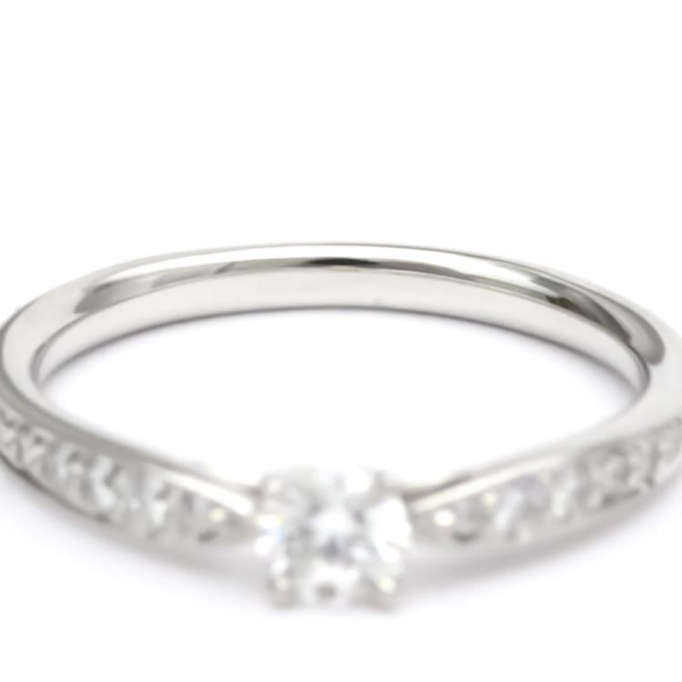 Pre Owned Tiffany & Co. Harmony Engagement Platinum Diamond Ring EU 49