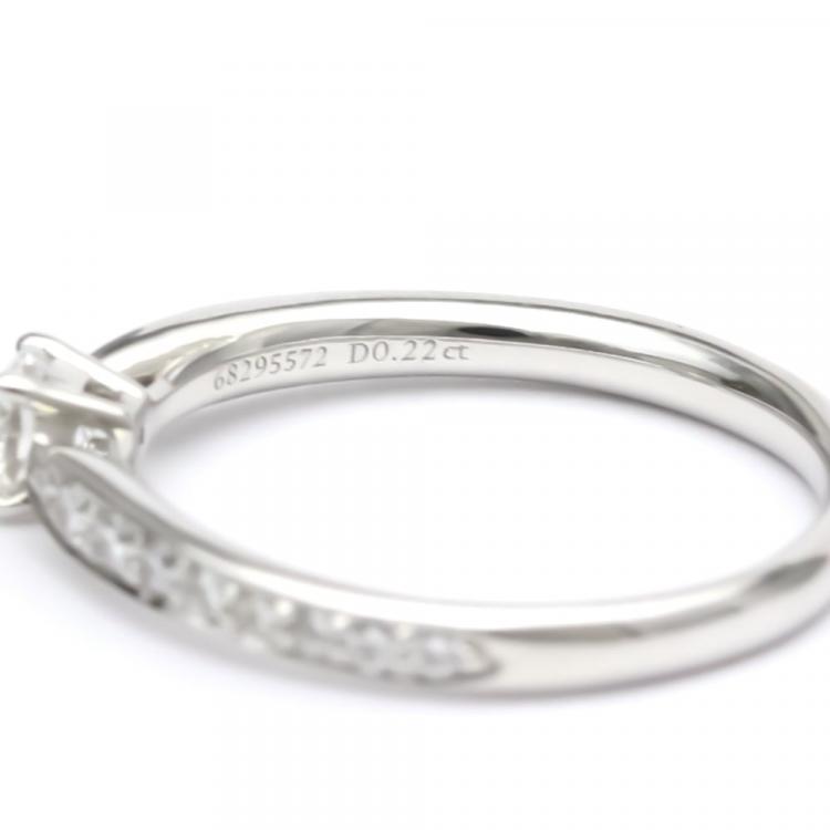 Pre Owned Tiffany & Co. Harmony Engagement Platinum Diamond Ring EU 49