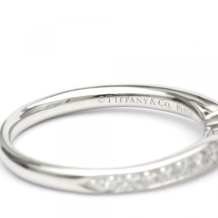 Pre Owned Tiffany & Co. Harmony Engagement Platinum Diamond Ring EU 49