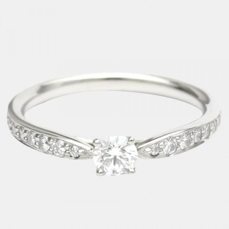 Pre Owned Tiffany & Co. Harmony Engagement Platinum Diamond Ring EU 49