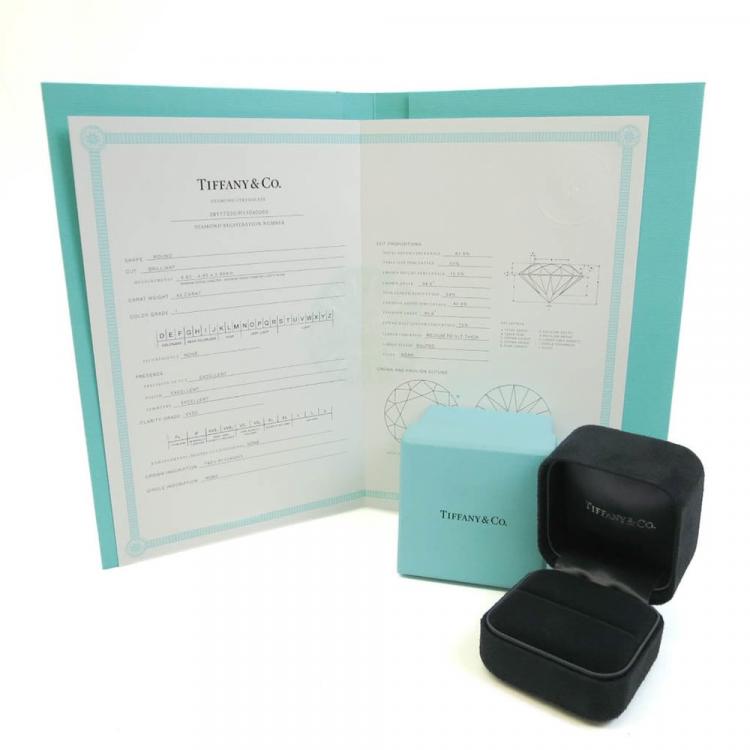 Pre Owned Tiffany & Co. Tiffany Setting Solitaire Platinum Diamond Ring EU 49