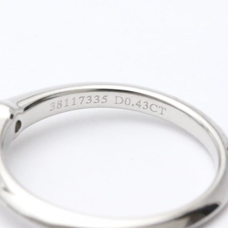 Pre Owned Tiffany & Co. Tiffany Setting Solitaire Platinum Diamond Ring EU 49