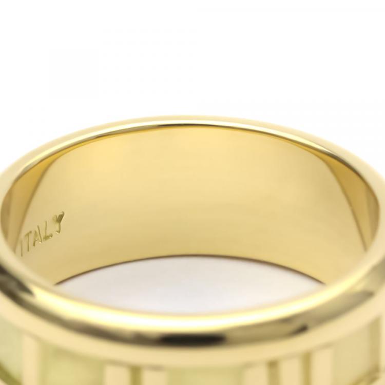 Pre Owned Tiffany & Co. Atlas 18K Yellow Gold Ring EU 50.5