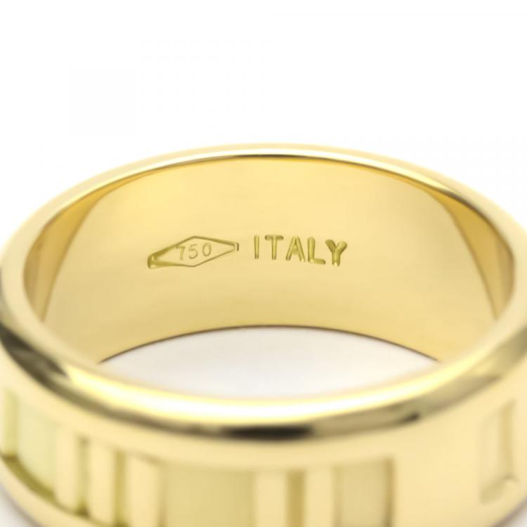 Pre Owned Tiffany & Co. Atlas 18K Yellow Gold Ring EU 50.5