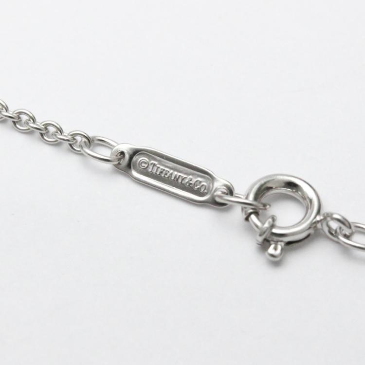 Pre Owned Tiffany & Co. Tiffany Bar 18K White Gold Diamond Necklace