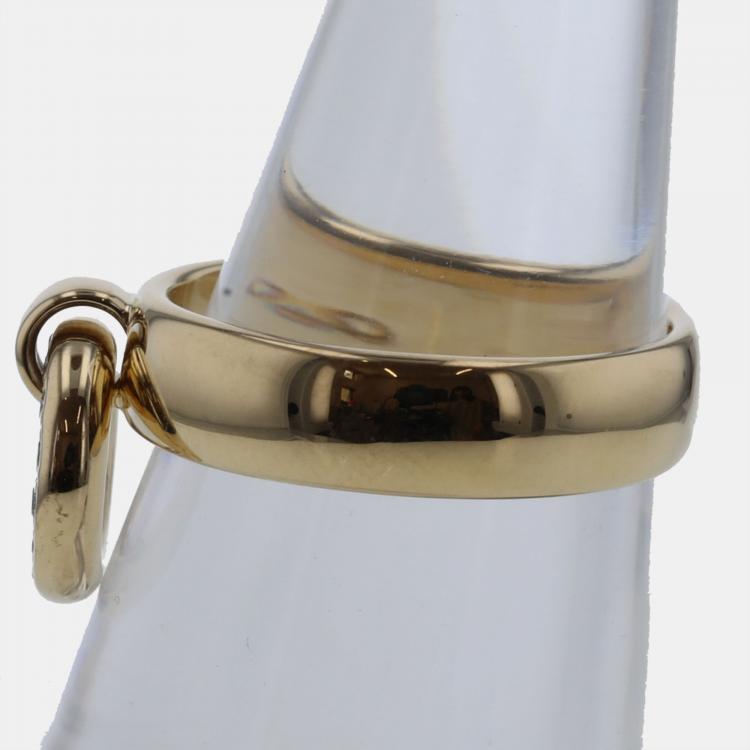 Pre Owned Tiffany & Co. 18K Yellow Gold and Diamond Door Knocker Ring US 10