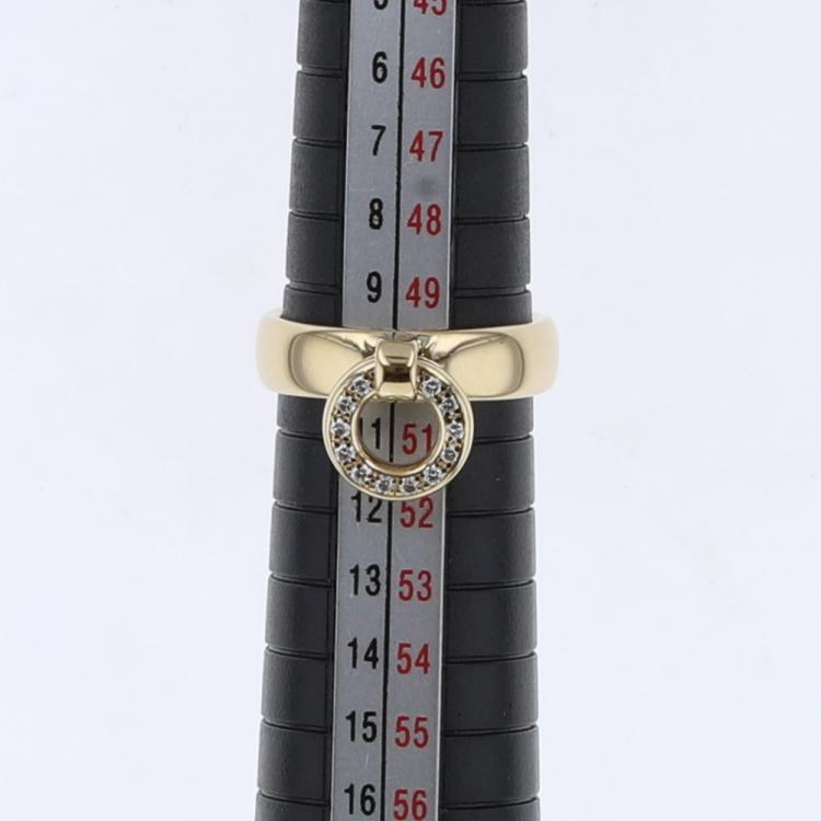 Pre Owned Tiffany & Co. 18K Yellow Gold and Diamond Door Knocker Ring US 10