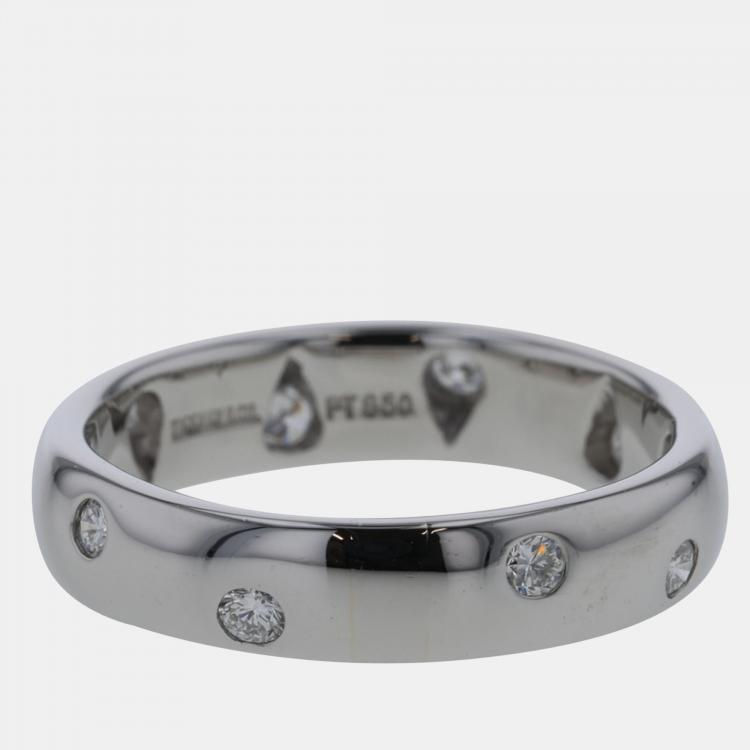 مملوكة مسبقًا Tiffany & Co. Platinum and Diamond Etoile Band Ring US 10
