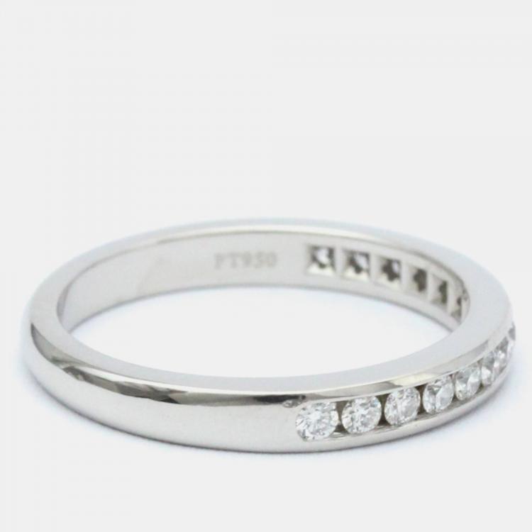 Pre Owned Tiffany & Co. Tiffany Setting Platinum Diamond Ring EU 49