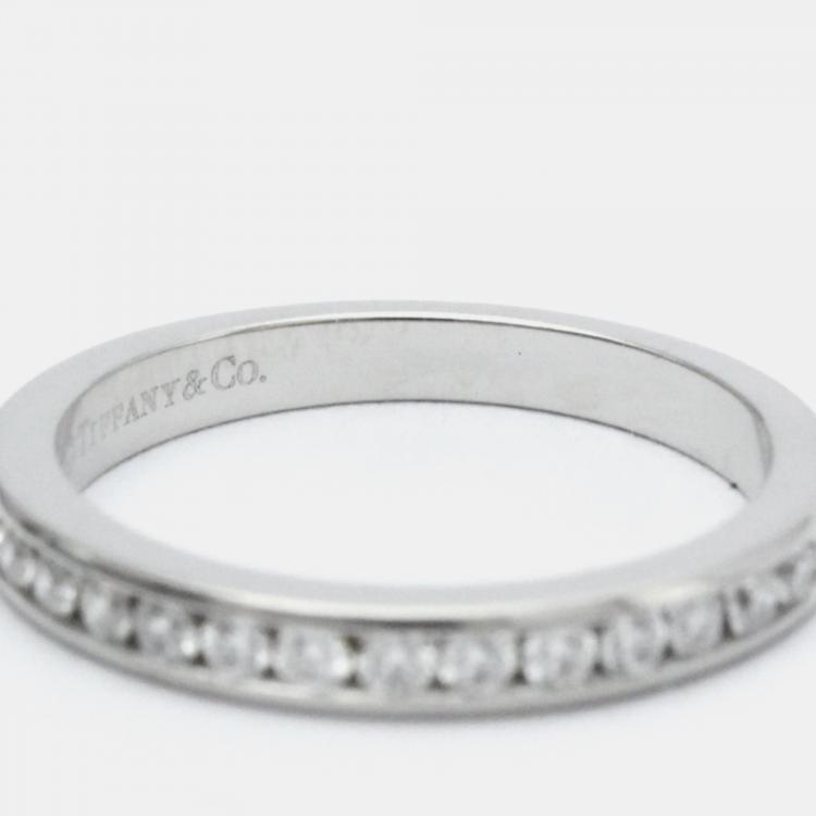 Pre Owned Tiffany & Co. Tiffany Setting Platinum Diamond Ring EU 49