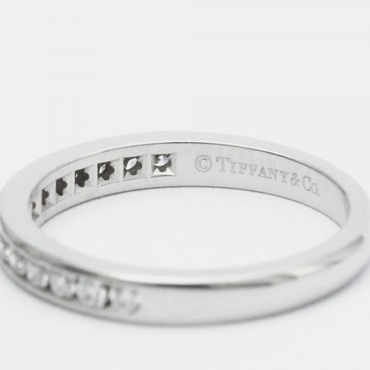 Pre Owned Tiffany & Co. Tiffany Setting Platinum Diamond Ring EU 49