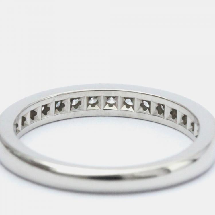 Pre Owned Tiffany & Co. Tiffany Setting Platinum Diamond Ring EU 49