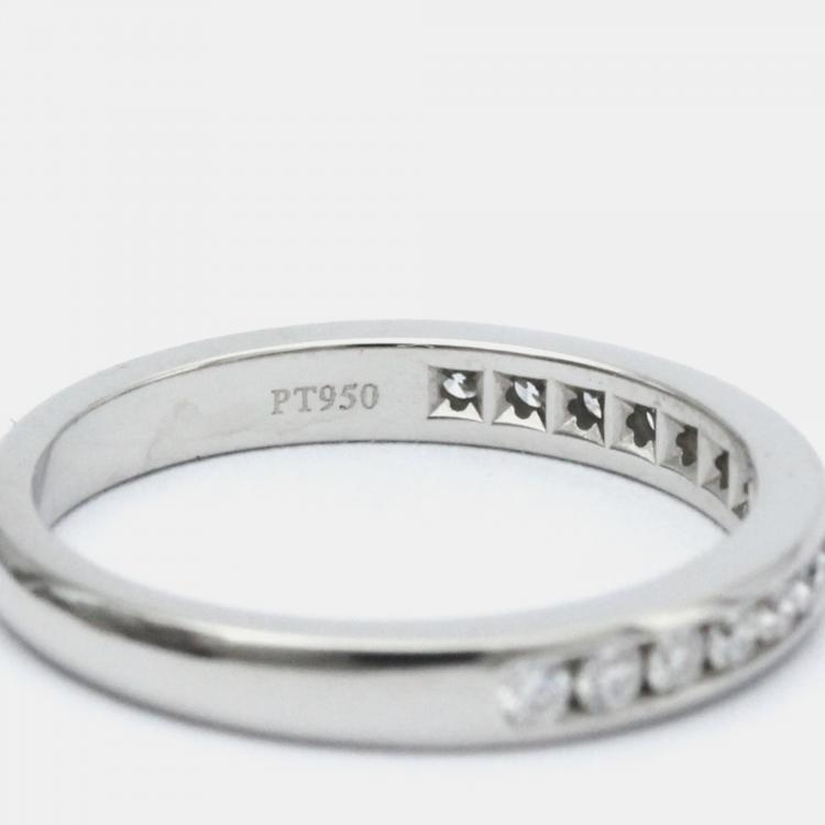 Pre Owned Tiffany & Co. Tiffany Setting Platinum Diamond Ring EU 49