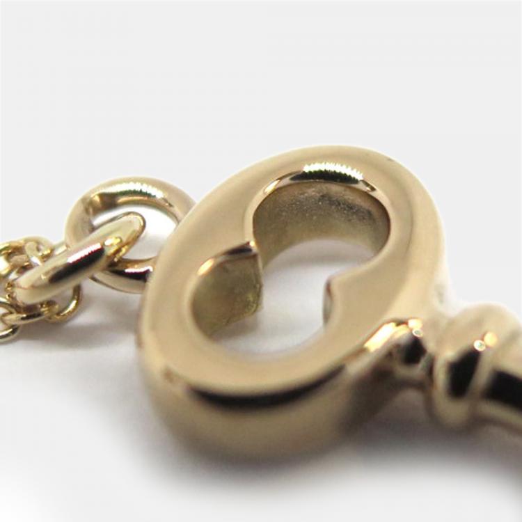 Pre Owned Tiffany & Co. Oval Key 18K Rose Gold Necklace 