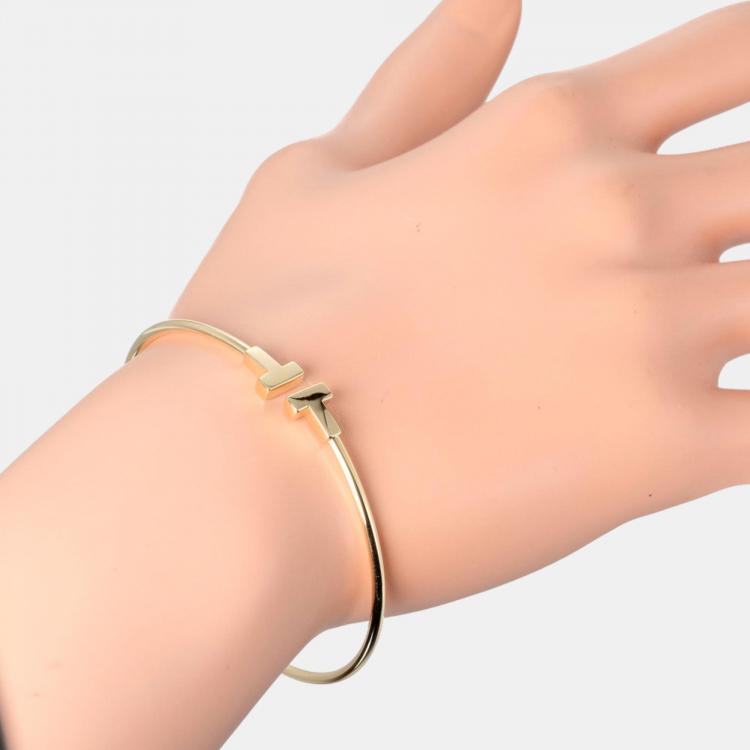 Pre Owned Tiffany & Co. Twire 18K Yellow Gold Bracelet 16