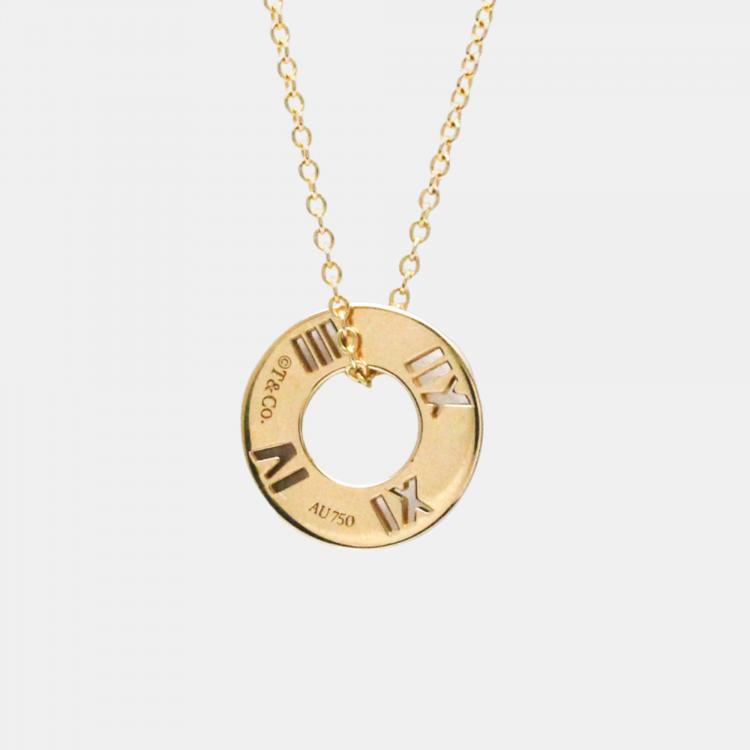 Pre Owned Tiffany & Co. Atlas 18K Rose Gold Diamond Necklace 