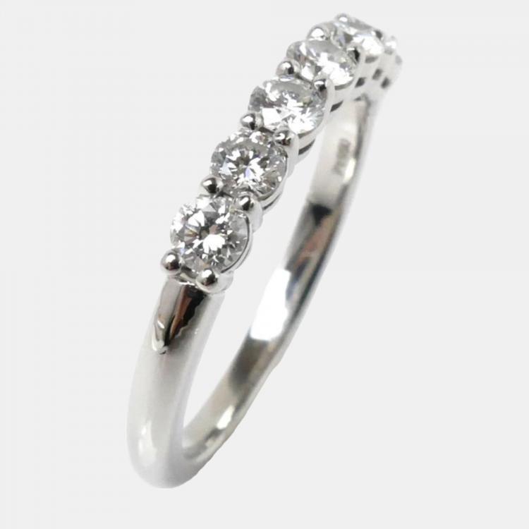 Pre Owned Tiffany & Co. Platinum and Diamond Forever Band Ring EU 51