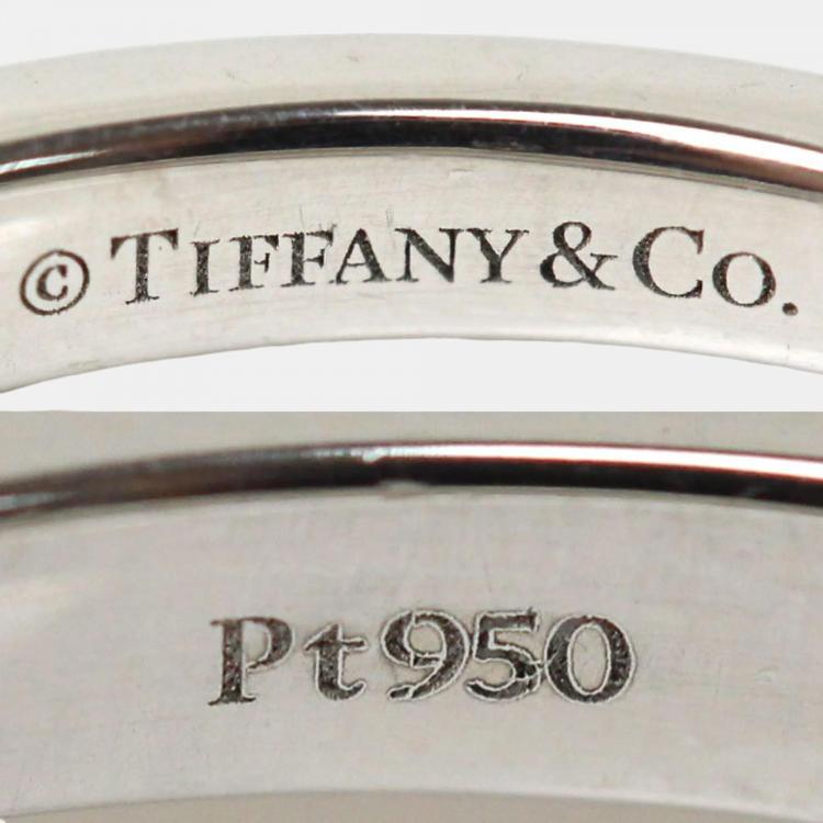Pre Owned Tiffany & Co. Platinum and Diamond Forever Band Ring EU 51