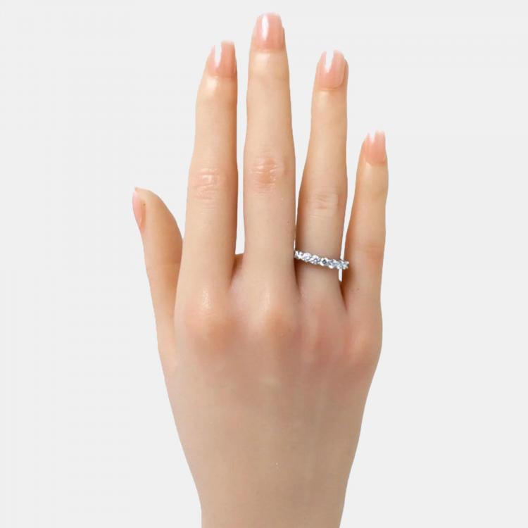 Pre Owned Tiffany & Co. Platinum and Diamond Forever Band Ring EU 51