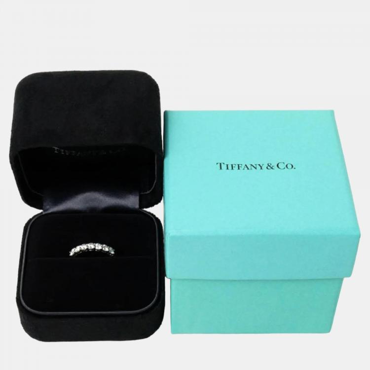 Pre Owned Tiffany & Co. Platinum and Diamond Forever Band Ring EU 51