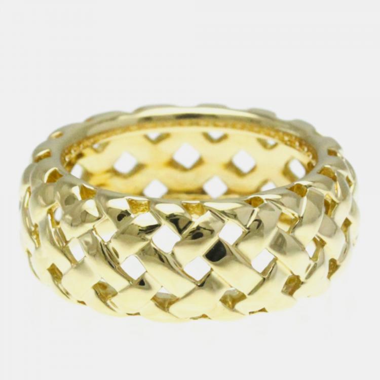 Tiffany & Co. 18K Yellow Gold Vannerie Band Ring EU 52 Tiffany & Co ...