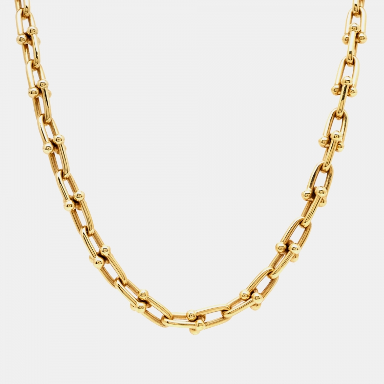 Pre Owned Tiffany & Co. HardWear Medium Link 18k Yellow Gold  Necklace
