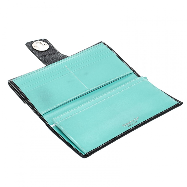 Pre Owned Tiffany & Co. Black Leather Continental Wallet