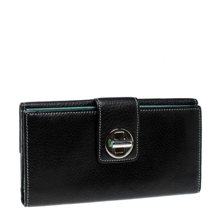 Pre Owned Tiffany & Co. Black Leather Continental Wallet