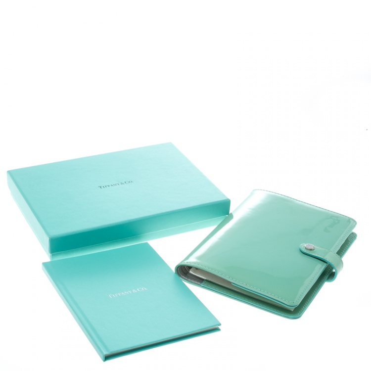 Pre Owned Tiffany & Co. Tiffany Green Patent Leather Notebook Organizer