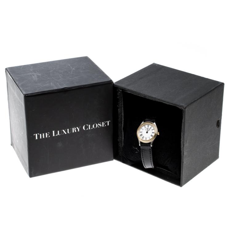 Pre Owned Tiffany & Co. White Gold Tone Stainless Steel  Portfolio Women's Wristwatch 24 mm