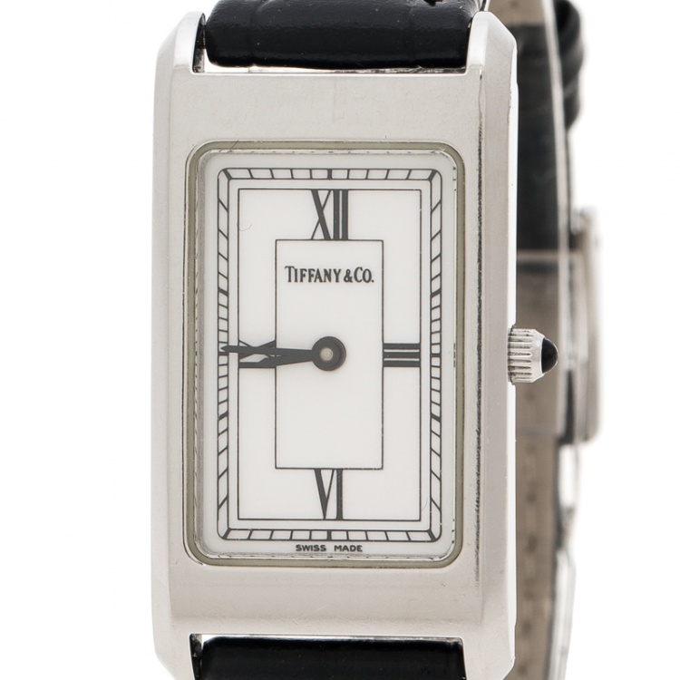 Pre Owned Tiffany & Co. White Stainless Steel Classic Women's Wristwatch 20 mm
