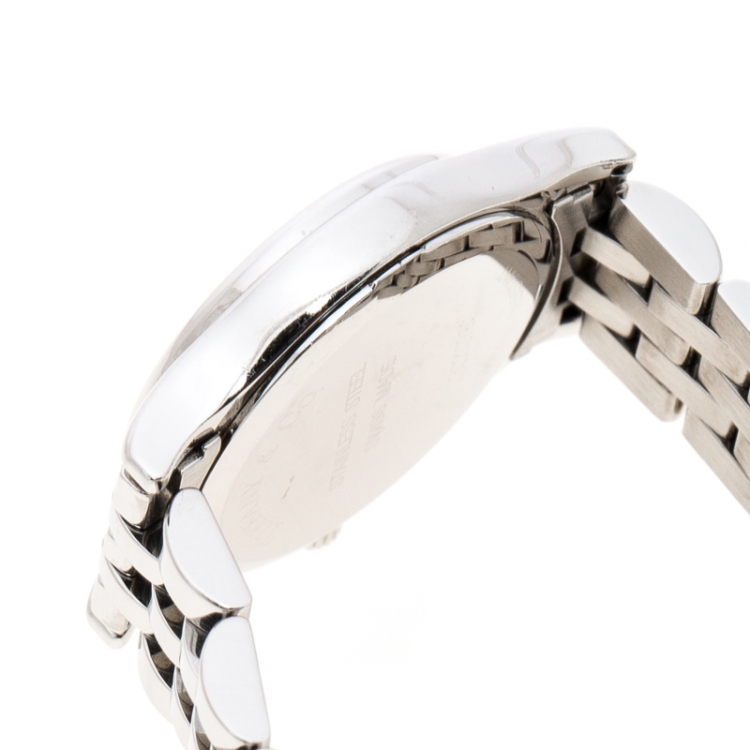 Pre Owned Tiffany & Co. White Stainless Steel Portfolio Women's Wristwatch 24 mm
