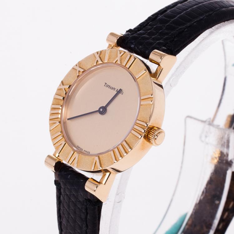 Pre Owned Tiffany & Co. Gold 18k Gold Atlas Women's Wristwatch 30MM