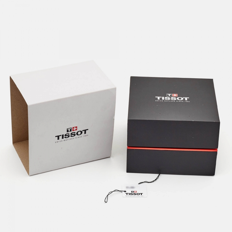 Pre Owned Tissot White Rose Gold Plated Stainless Steel Embossed Leather Tradition 5.5 T063.009.36.018.00 Women's Wriswatch 25 mm