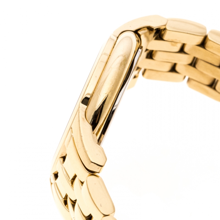 Pre Owned Tissot Blue Yellow Gold Plated Stainless Steel Ballade III Women's Wristwatch 28 mm