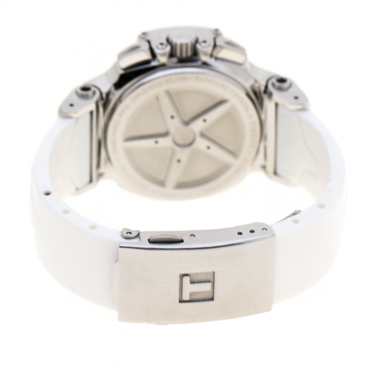 Pre Owned Tissot White Stainless Steel T-Race T048217A Women's Wristwatch 33 mm