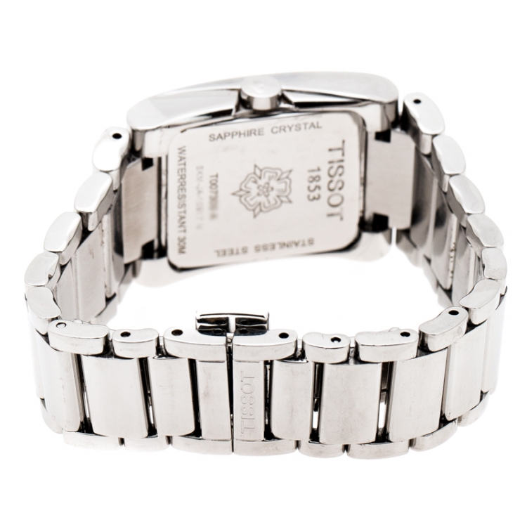 مملوكة مسبقًا Tissot Purple Mother Of Pearl Stainless Steel Generosi-T T007309A Women's Wristwatch 24.50 mm