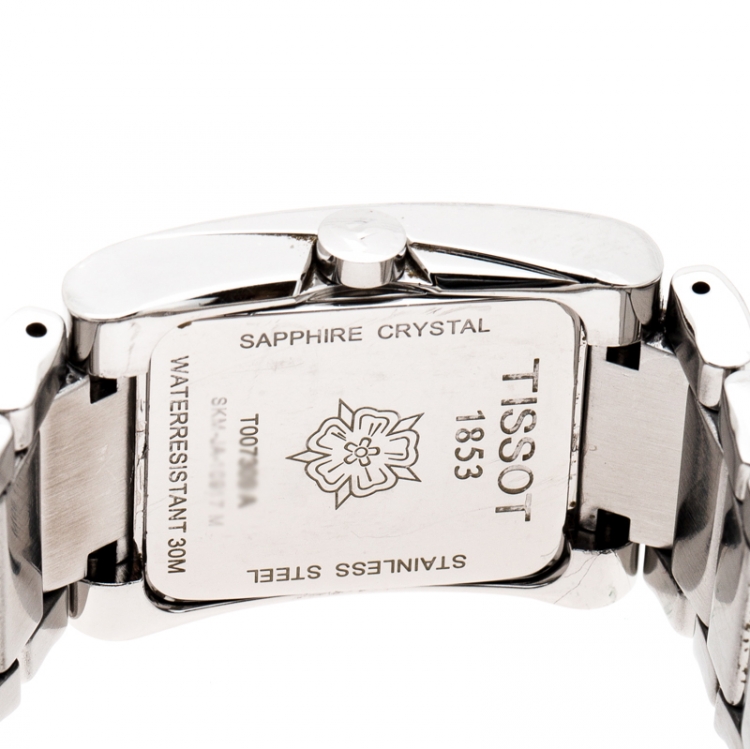 مملوكة مسبقًا Tissot Purple Mother Of Pearl Stainless Steel Generosi-T T007309A Women's Wristwatch 24.50 mm