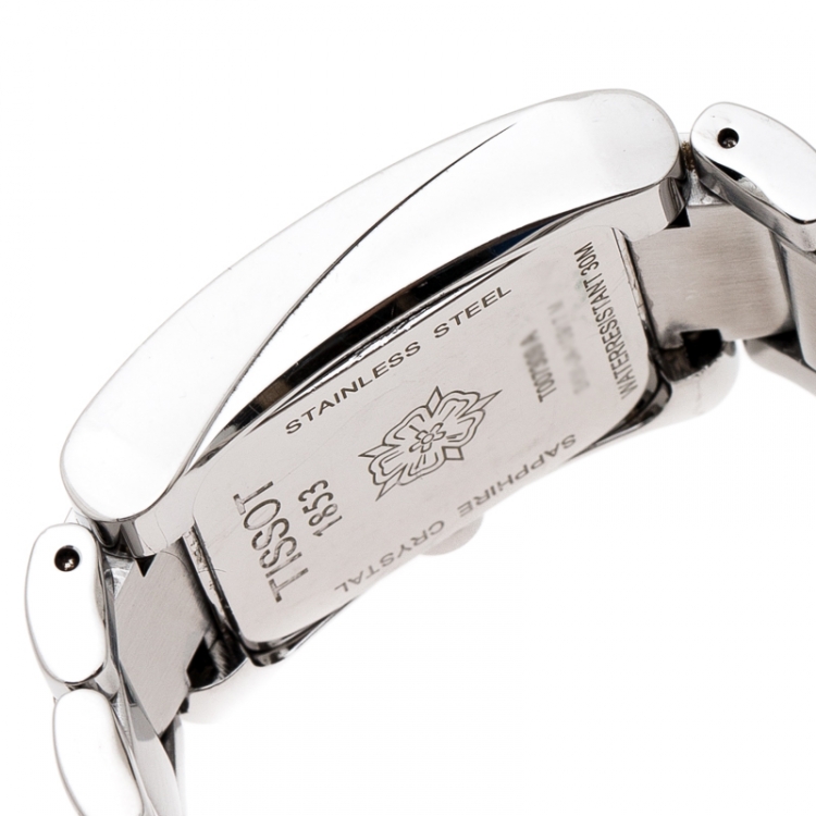 مملوكة مسبقًا Tissot Purple Mother Of Pearl Stainless Steel Generosi-T T007309A Women's Wristwatch 24.50 mm