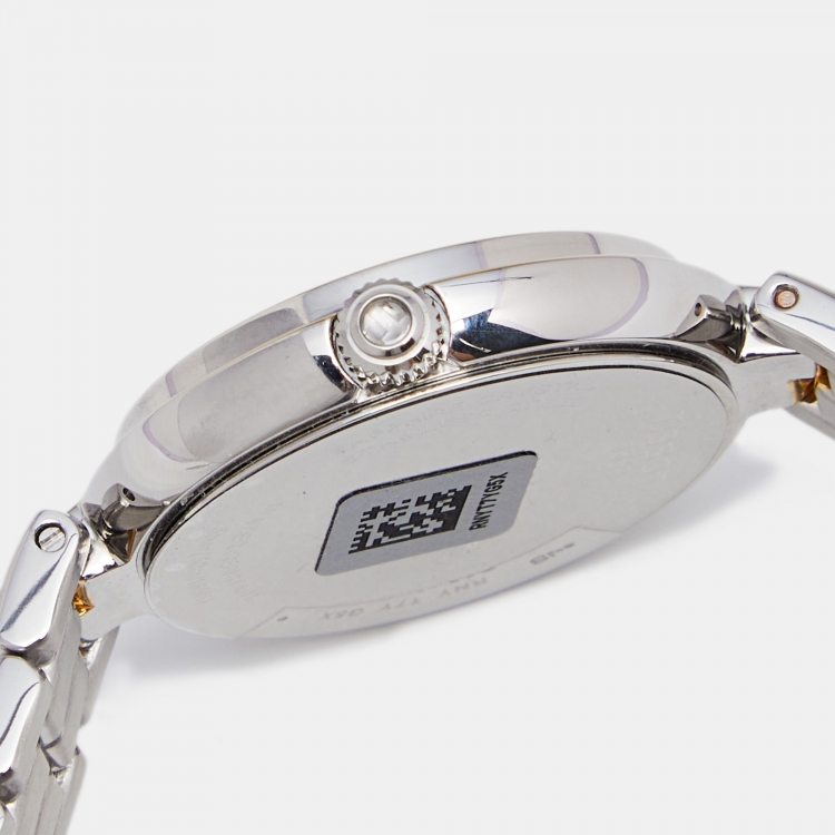 Pre Owned Tissot Mother of Pearl Two Tone Stainless Steel Flamingo T094210.22 Women's Wristwatch 30 mm 