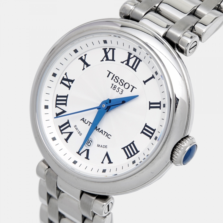 Pre Owned Tissot White Stainless Steel Bellissima T126.207.11.013.00 Women's Wristwatch 29 mm