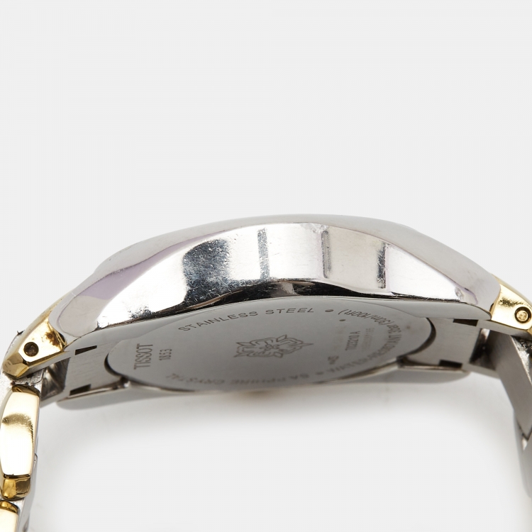 Pre Owned Tissot Mother of Pearl Two Tone Stainless Steel T-Wave T023210A Women's Wristwatch 28 mm