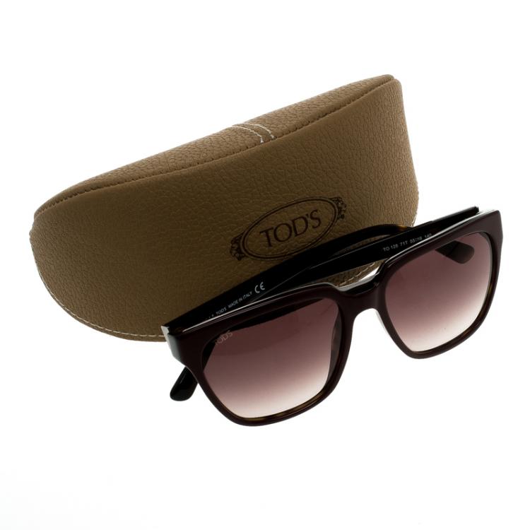 Pre Owned Tod's Red TO128-71 Wayfarer Sunglasses