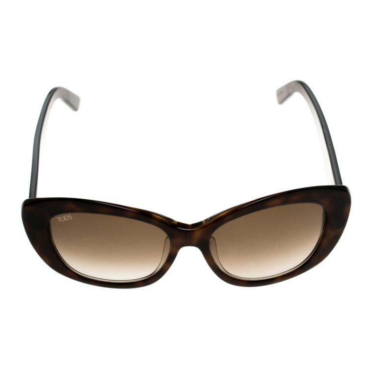 Pre Owned Tod's Brown TO 142F 56F Cat Eye Sunglasses