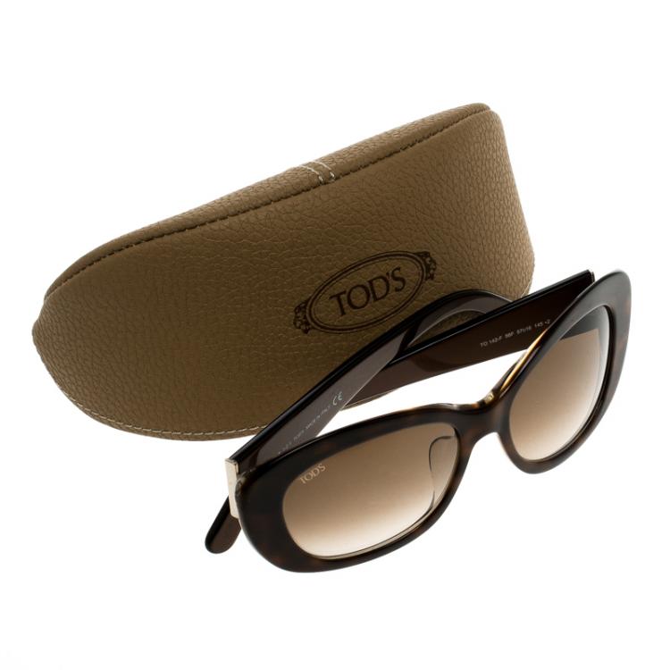 Pre Owned Tod's Brown TO 142F 56F Cat Eye Sunglasses